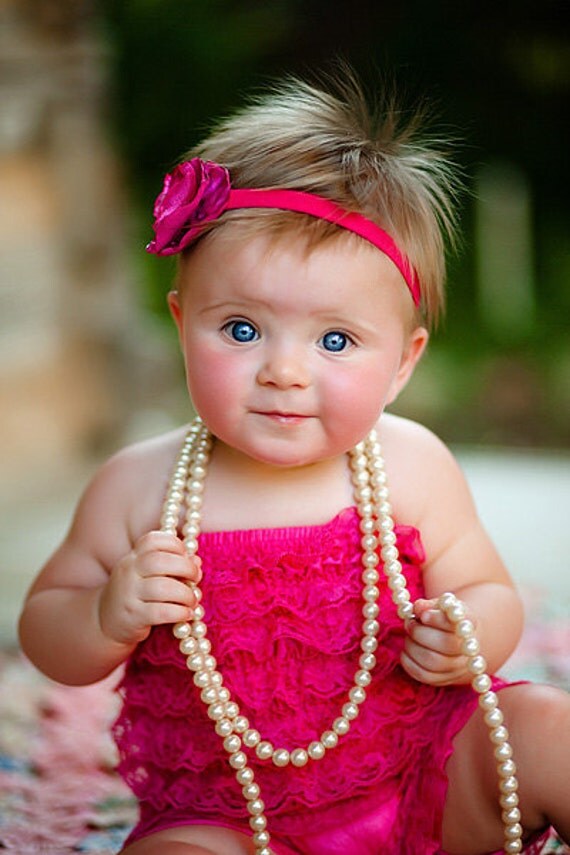 You Pick Size. Chicaboo Hot Pink Ruffled lace petti romper / bloomer. Sizes for ages newborn to 4/5 years. More Colors available