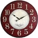 36 inch Devonshire Large Wall Clock - Antique style Red Cream Crackle French Country big round tuscan