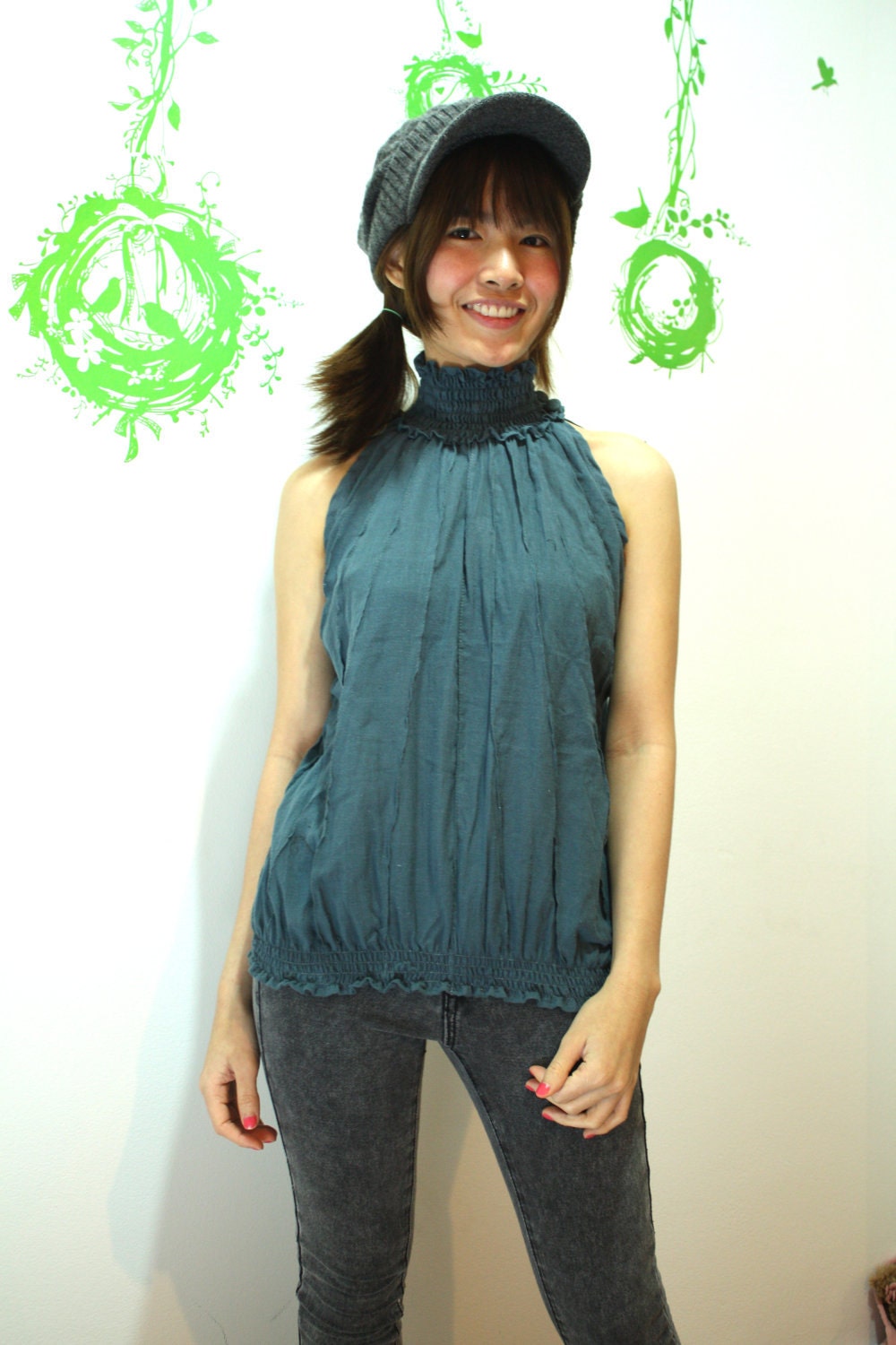 Chic Teal Blue top / women / blouse