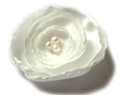 white rose bridal flower brooch