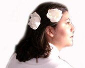 ON SALE cream white peony blossom wedding flower hair pins (2 pieces)