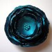 peacock green rose flower brooch