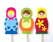 Matryoshka Cupcake Toppers - Set of 10 Picks