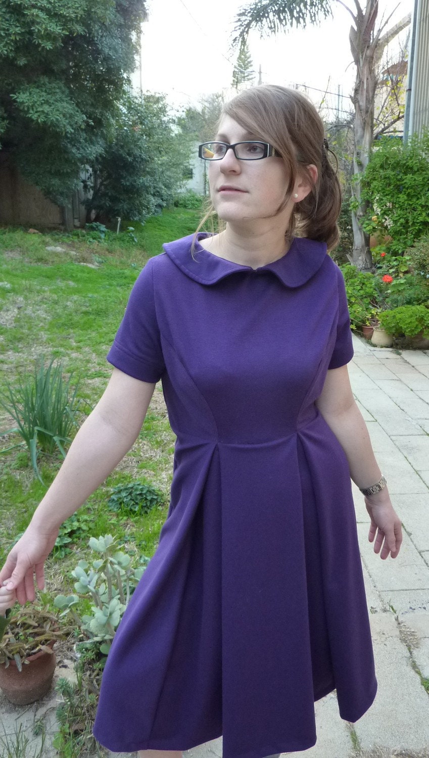 Retro Double Pleated Swing Dress