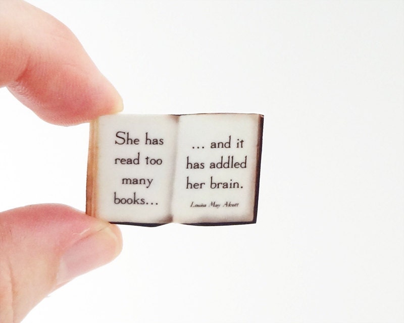 Geek Jewelry Pin She has Read too Many Books and It has Addled her Brain