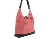 Fuchsia Microsuede Shoulder Bag with Oxford Clothe Lining