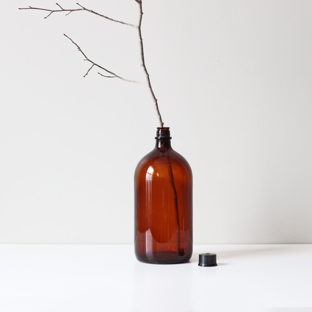 amber glass apothecary bottle