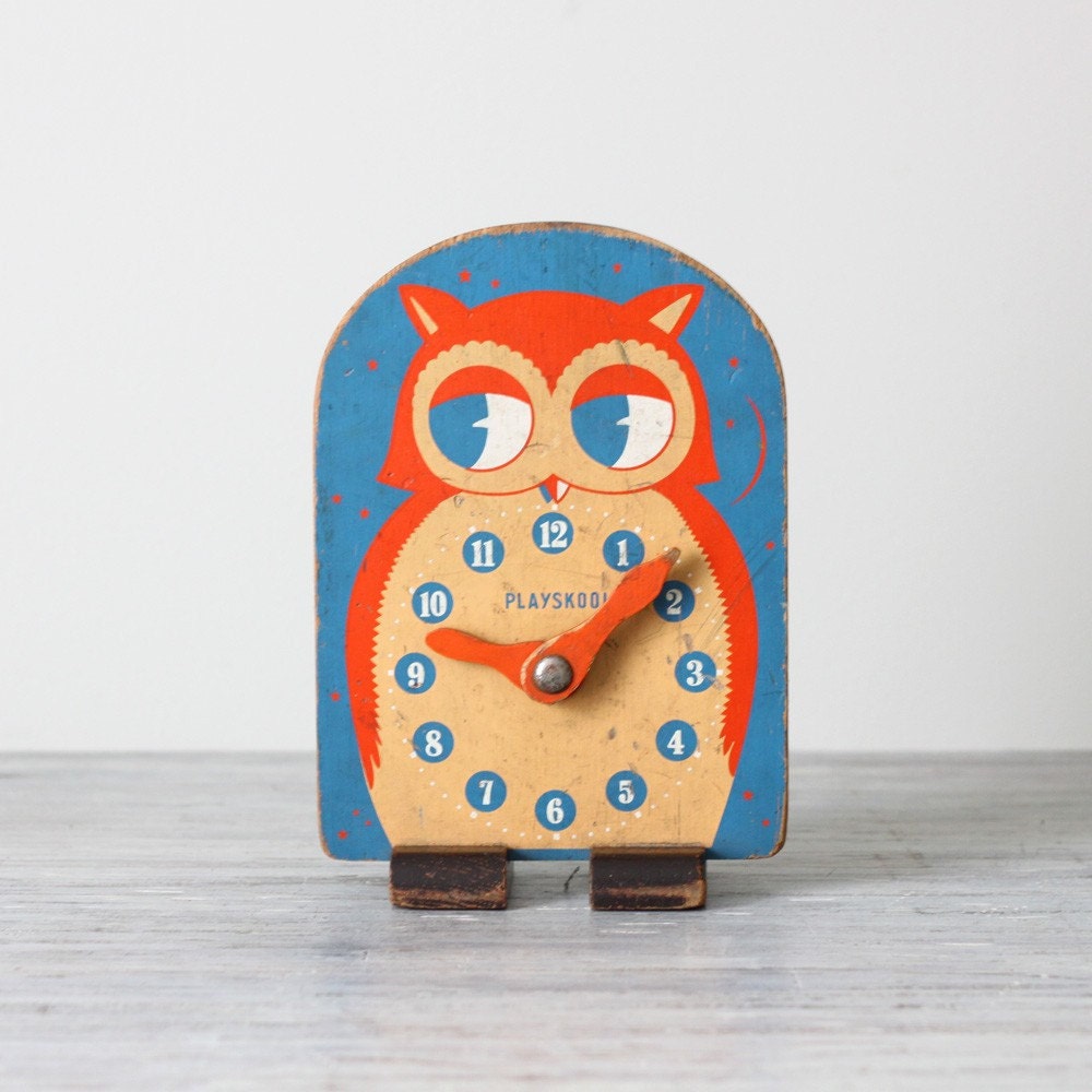 RESERVED playskool owl clock