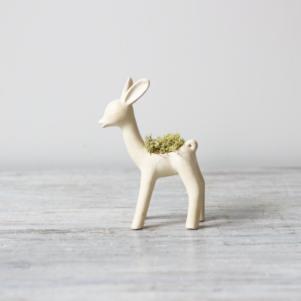 vintage small deer vase