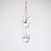 Small Tiered Beaded Hanging Planter with Cups / Scandinavian Modern Plant Hanger / Natural Wood Beads