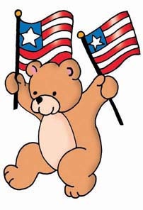 Patriotic Bear Rubber Stamp