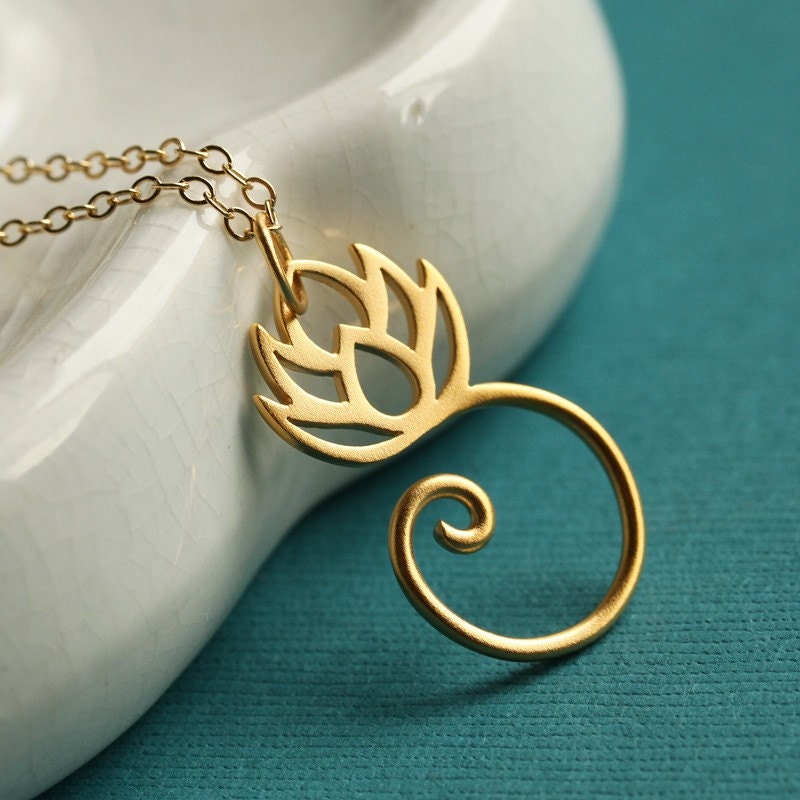 Lotus Bud Necklace - Gold Edition