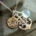 Set Sail Anchor, Compass, and Aqua Chalcedony, Sterling Silver Necklace