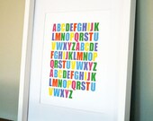 Baby Nursery Art, Alphabet Print, Baby Shower Gift, Home Decor Artwork 8x10