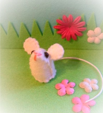 micro mini felt MOUSE friend any colour/animal