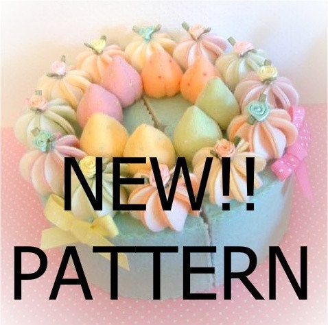 pattern INSTRUCTIONS for felt easter large four slice birthday cake ornament PATTERN only