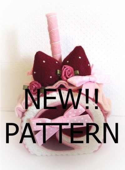 pattern instructions via email swiss jelly roll shaped felt cake WITH TOPPINGS
