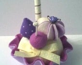 gorgeous felt food LILAC cake pincushion ornie toy