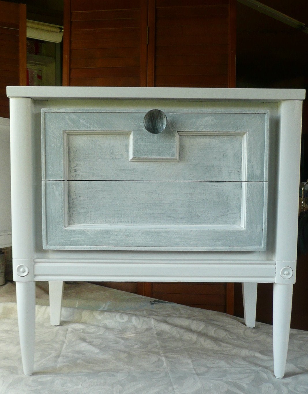 Retro Modern Bedside Table Poppy Cottage Vintage Custom Paint