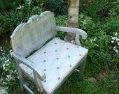 Accent Chair in French Silver Vintage Poppy Cottage