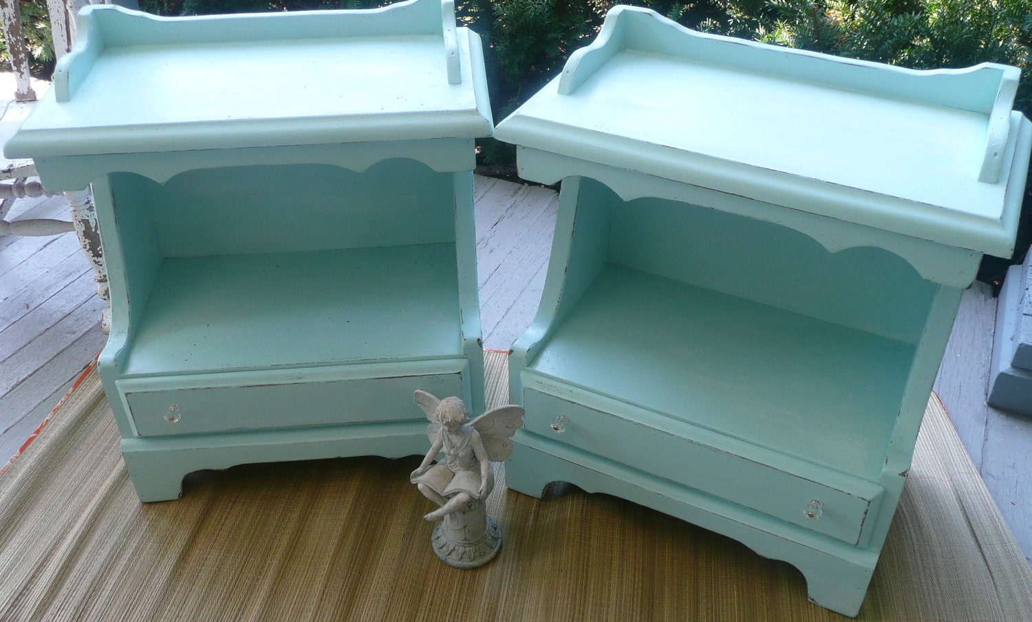 Cottage Bedside Tables Vintage PAINT to ORDER PAIR of Nightstands