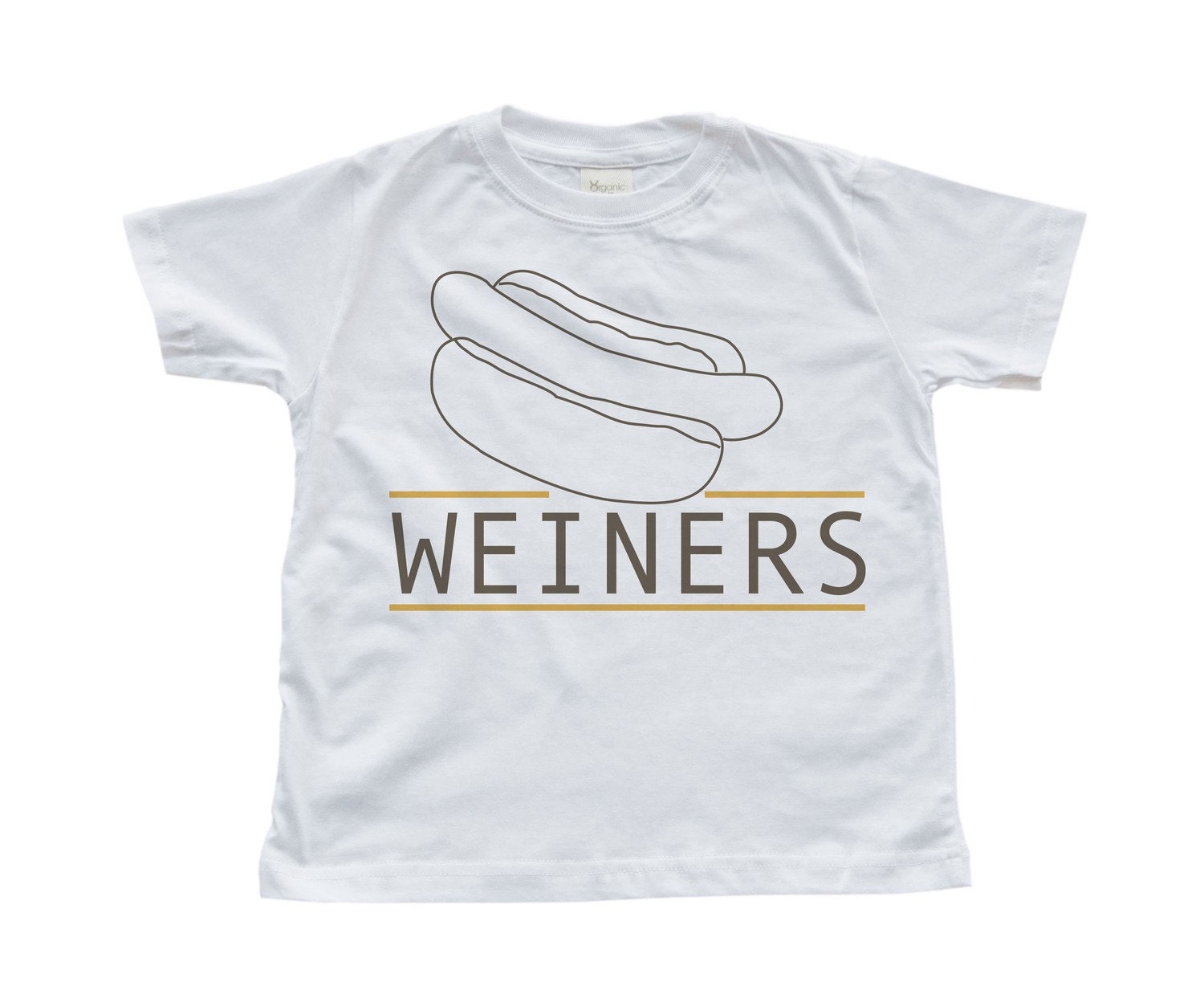 Child Hot Dog WEINERS Design on White ORGANIC T-Shirt