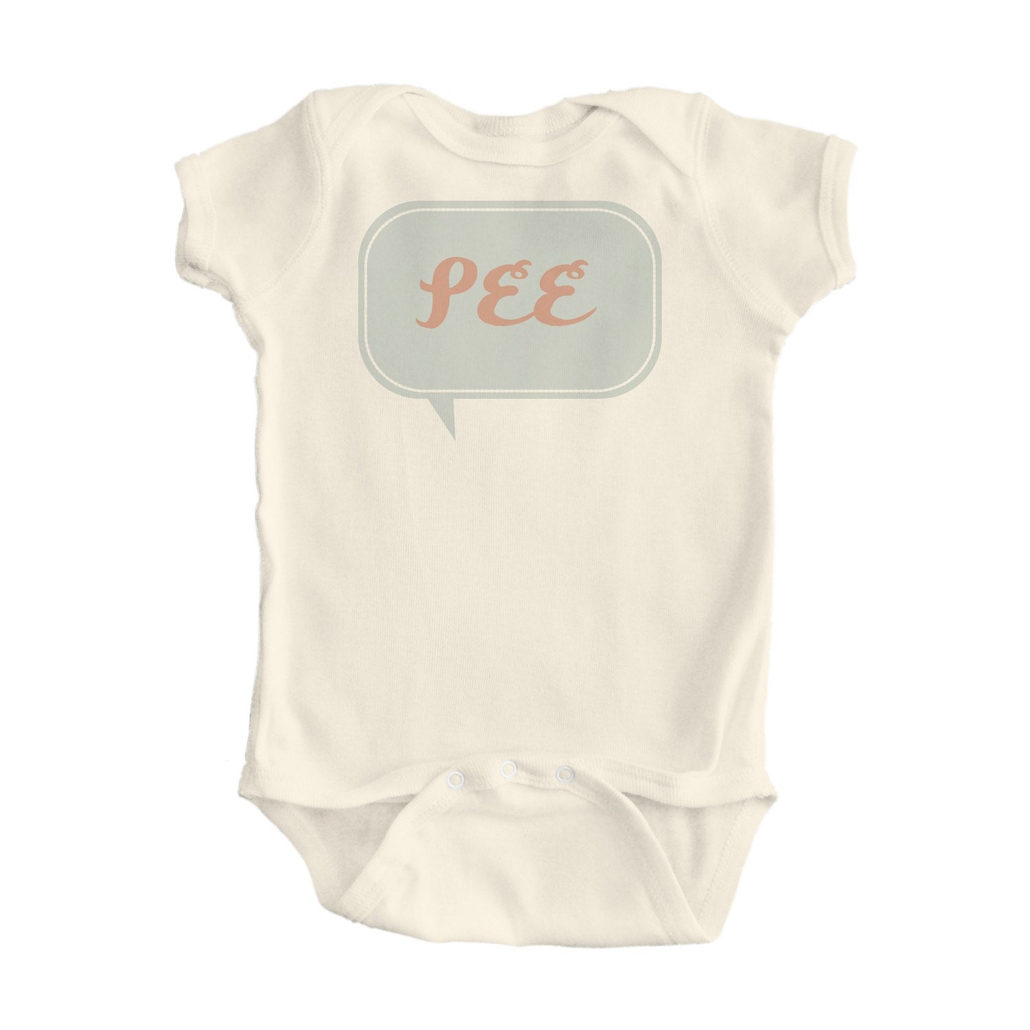 Funny Baby PEE Design on Natural ORGANIC Baby Bodysuit