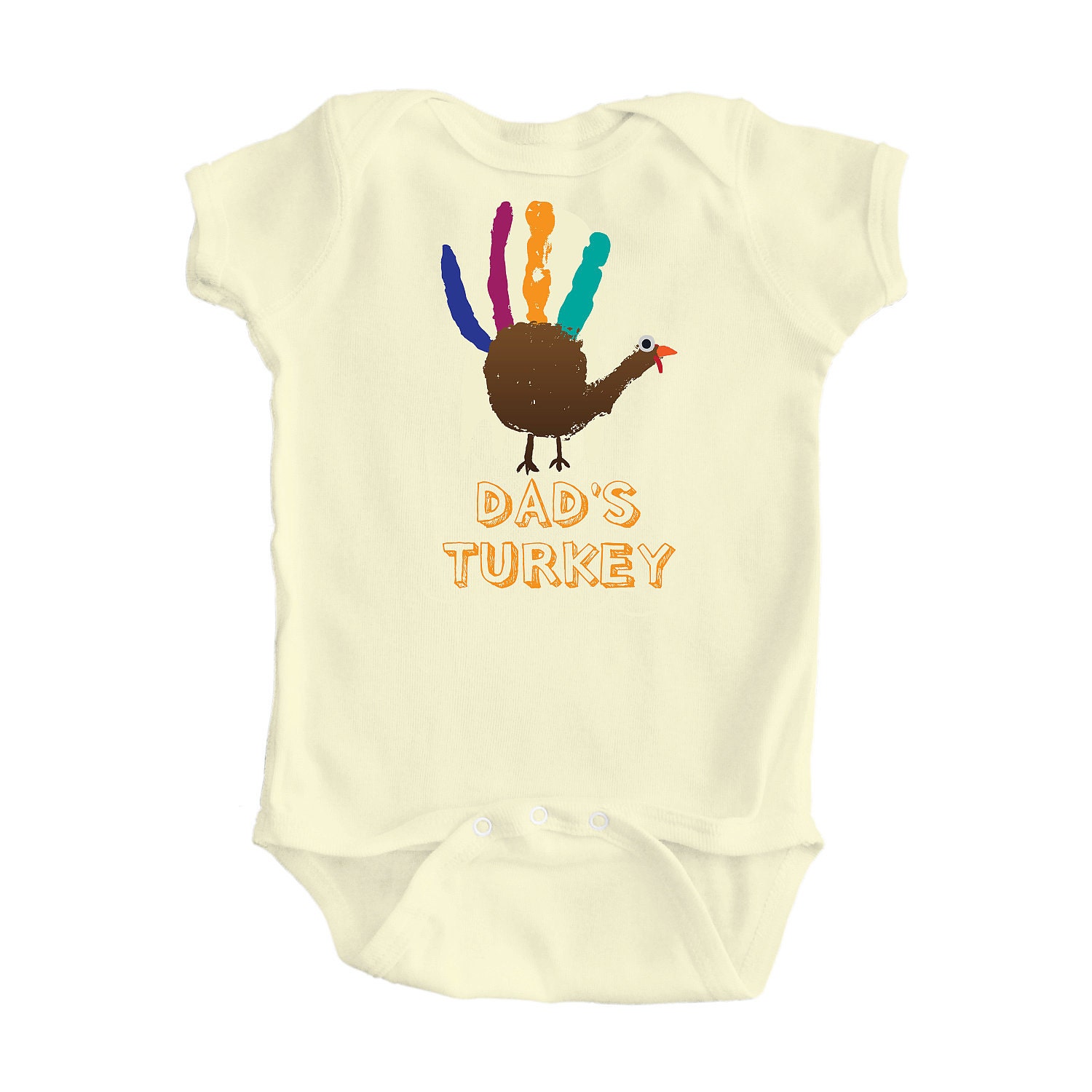 Thanksgiving Baby "Dad's TURKEY" One Piece Yellow Bodysuit