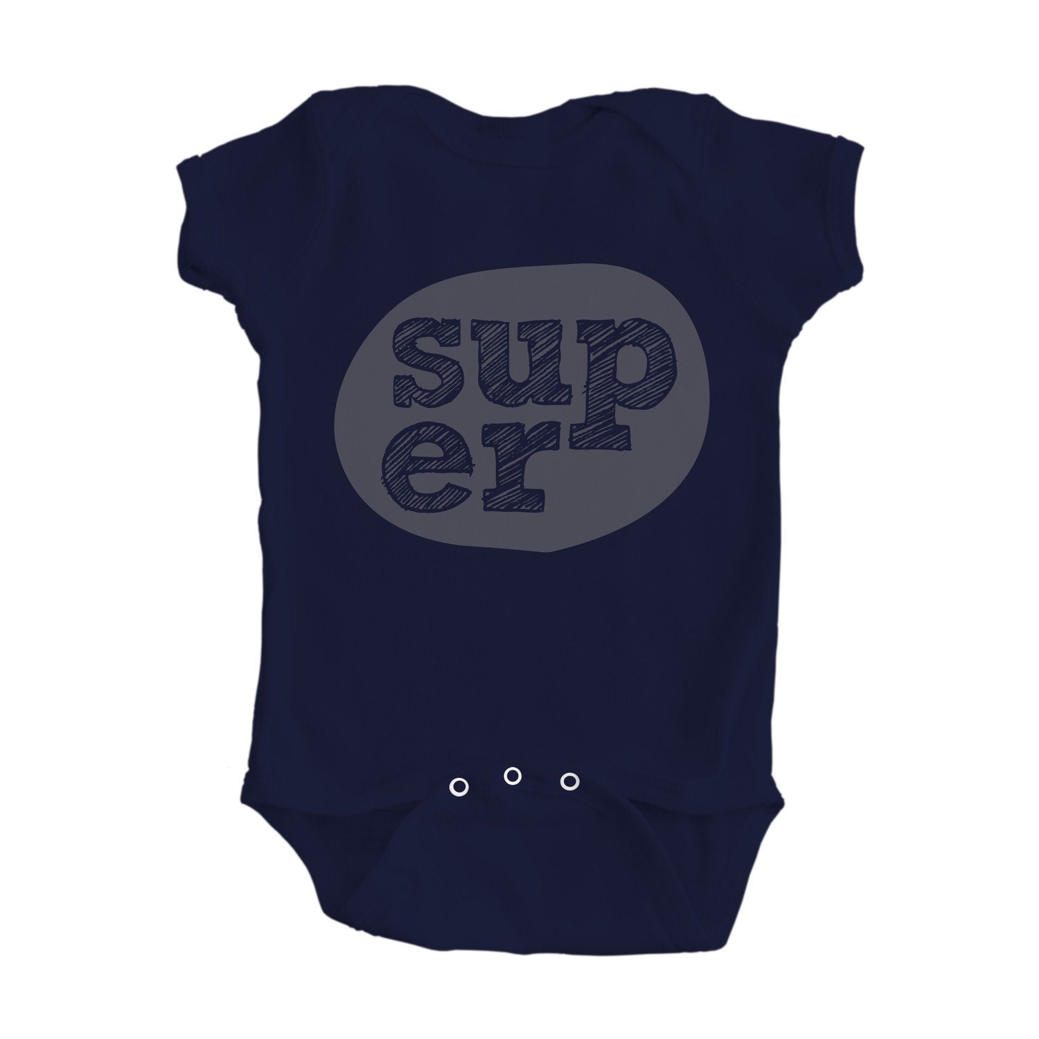 Super Design on Navy Blue Baby Bodysuit