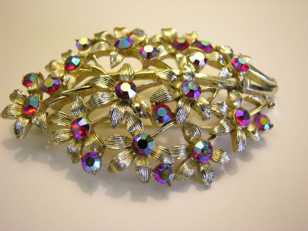 Vintage Coro Demi Parure with AB Rhinestones