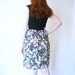vintage 1950s mad men cocktail dress / 50s black floral fitted wiggle dress / size xs - small