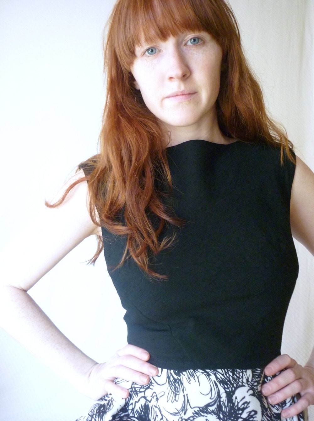 vintage 1950s mad men cocktail dress / 50s black floral fitted wiggle dress / size xs - small