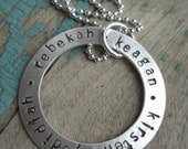 Personalized sterling silver 'circle of love' necklace