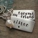 Personalized sterling silver 'forever friend' sister necklace