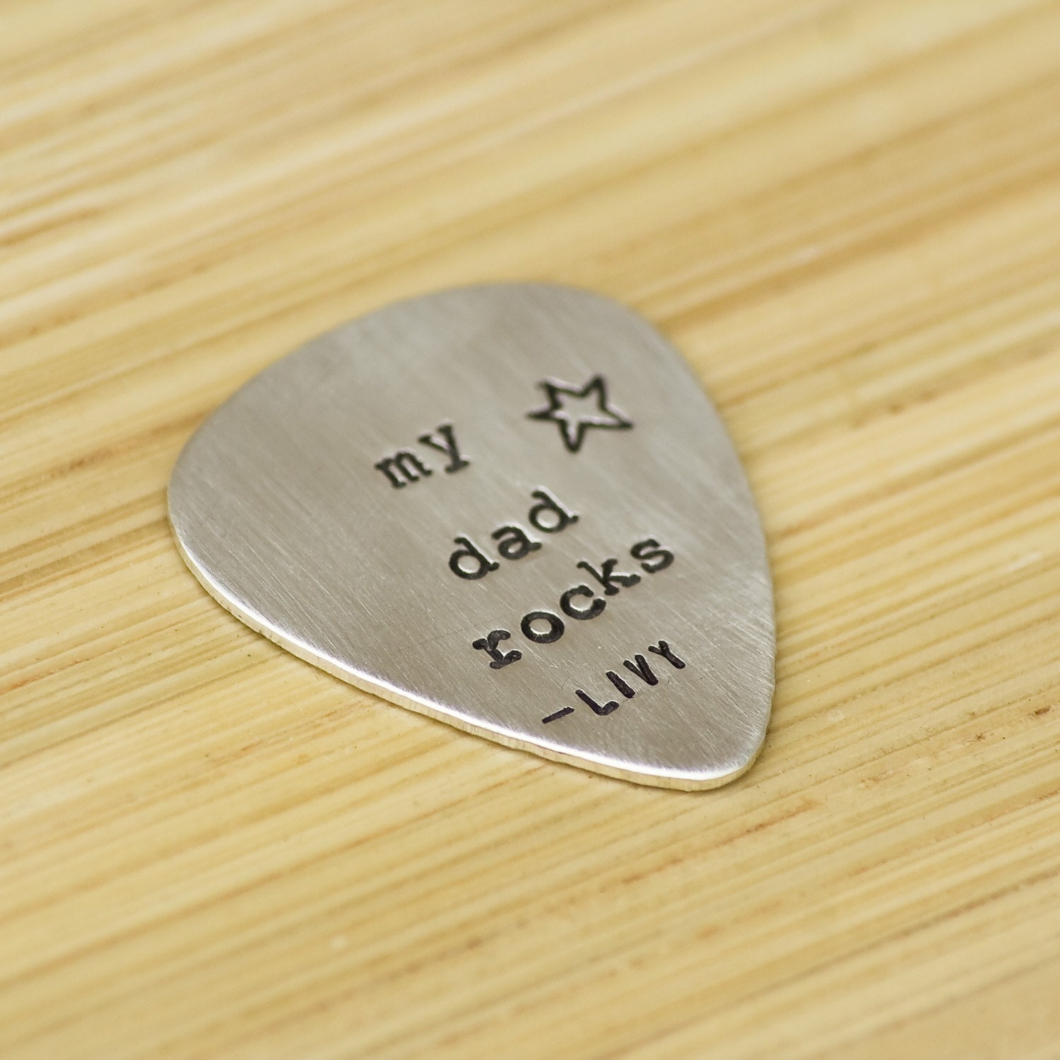 Custom Guitar Pick with names, Sterling Silver personalized by Tag You're It Jewelry on Etsy