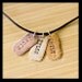 Childrens Names Mens Necklace mixed metal dogtag necklace on leather rope cord