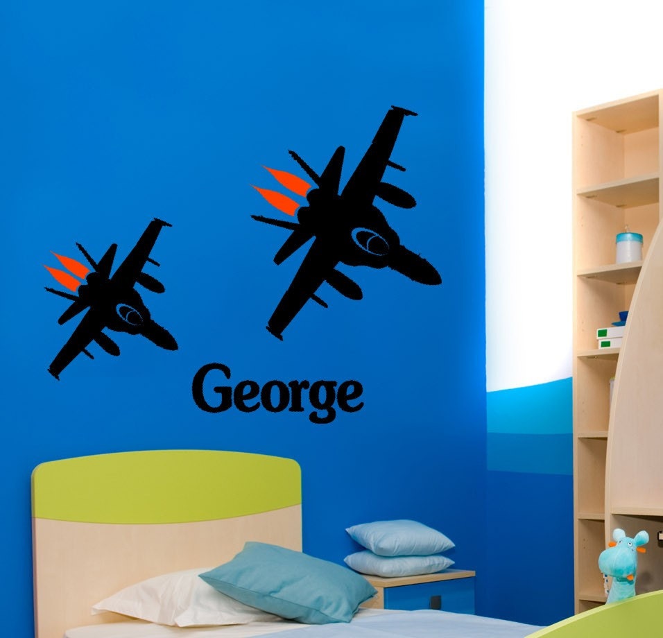 Personalized Jet Fighter decal--Big 42 X 33 inch sticker