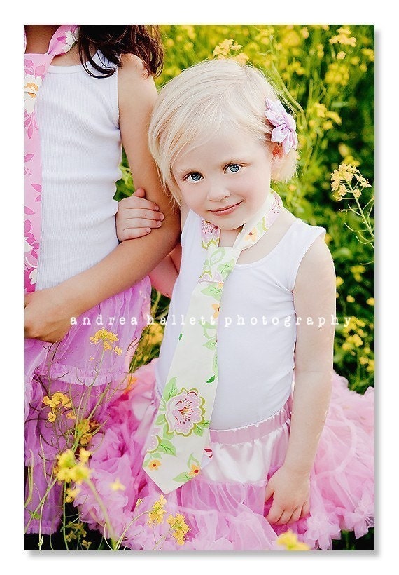 The Belle- church flowers in pink- 3 in 1 necktie/headband/sash or belt for girls of all ages
