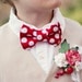 The Beau- red ta dot double stacked bow tie for boys of all ages