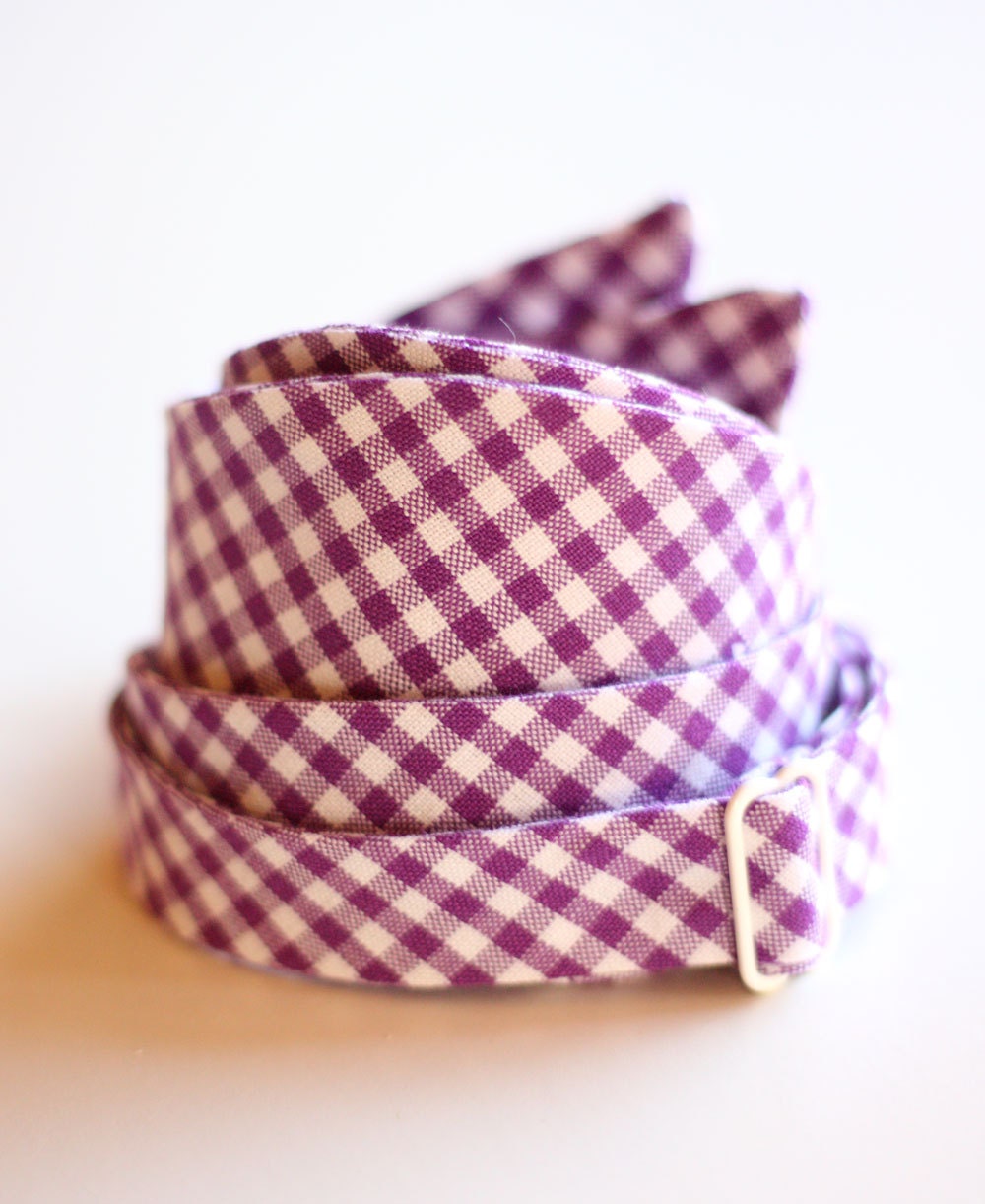 The Beau- men's purple gingham freestyle bow tie- several other shades available