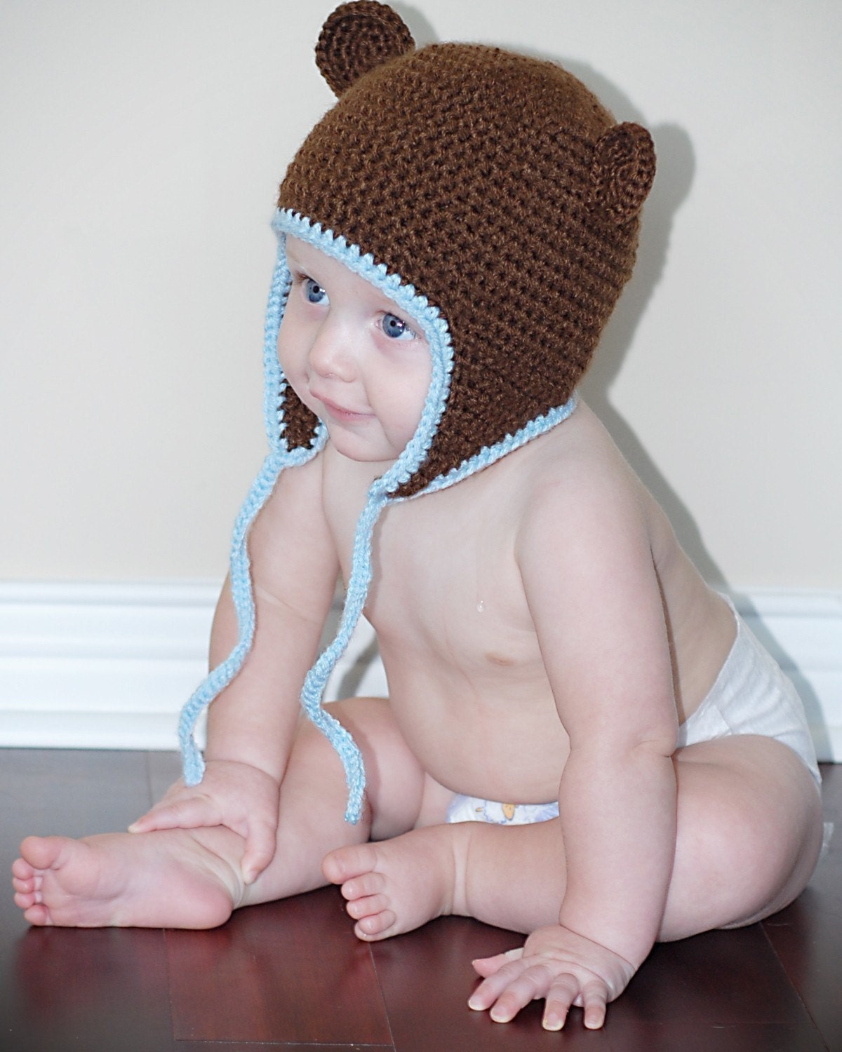 Monkey Earflap Hat Crochet Pattern (Permission to sell all finished products)