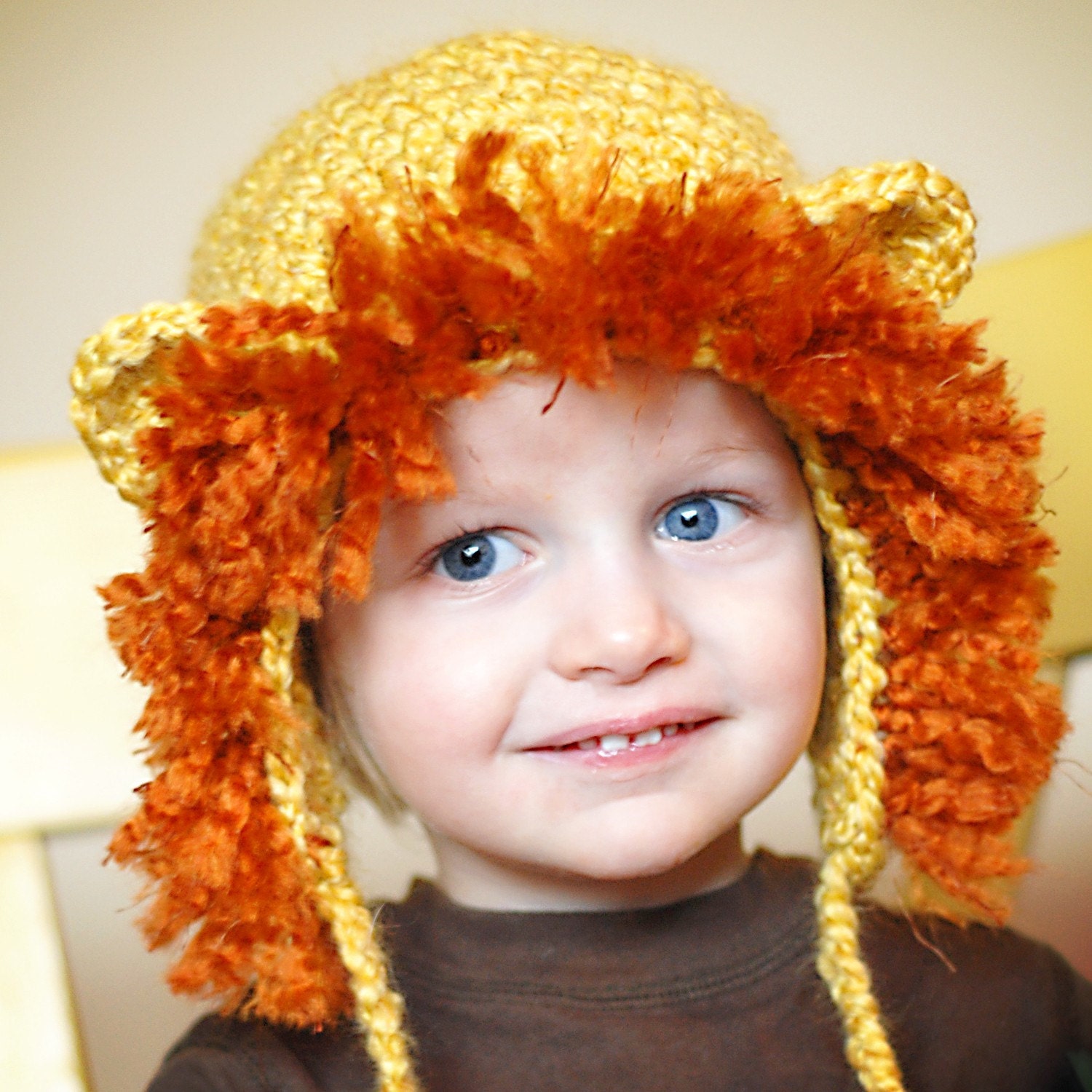 Lion Earflap Hat Crochet Pattern (Permission to sell all finished products)