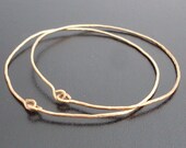 Ancient Times - Gold Filled Bangle Bracelets, Hammered - Set of Two Hammered 14k Gold Filled Bangles, Ancient Themed Bangle Bracelets