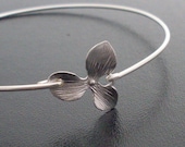 Silver Orchid Bracelet, Orchid Flower, Delicate Bangle, Delicate Bracelet, Delicate Jewelry, Delicate Silver Bracelet, Silver Orchid Jewelry
