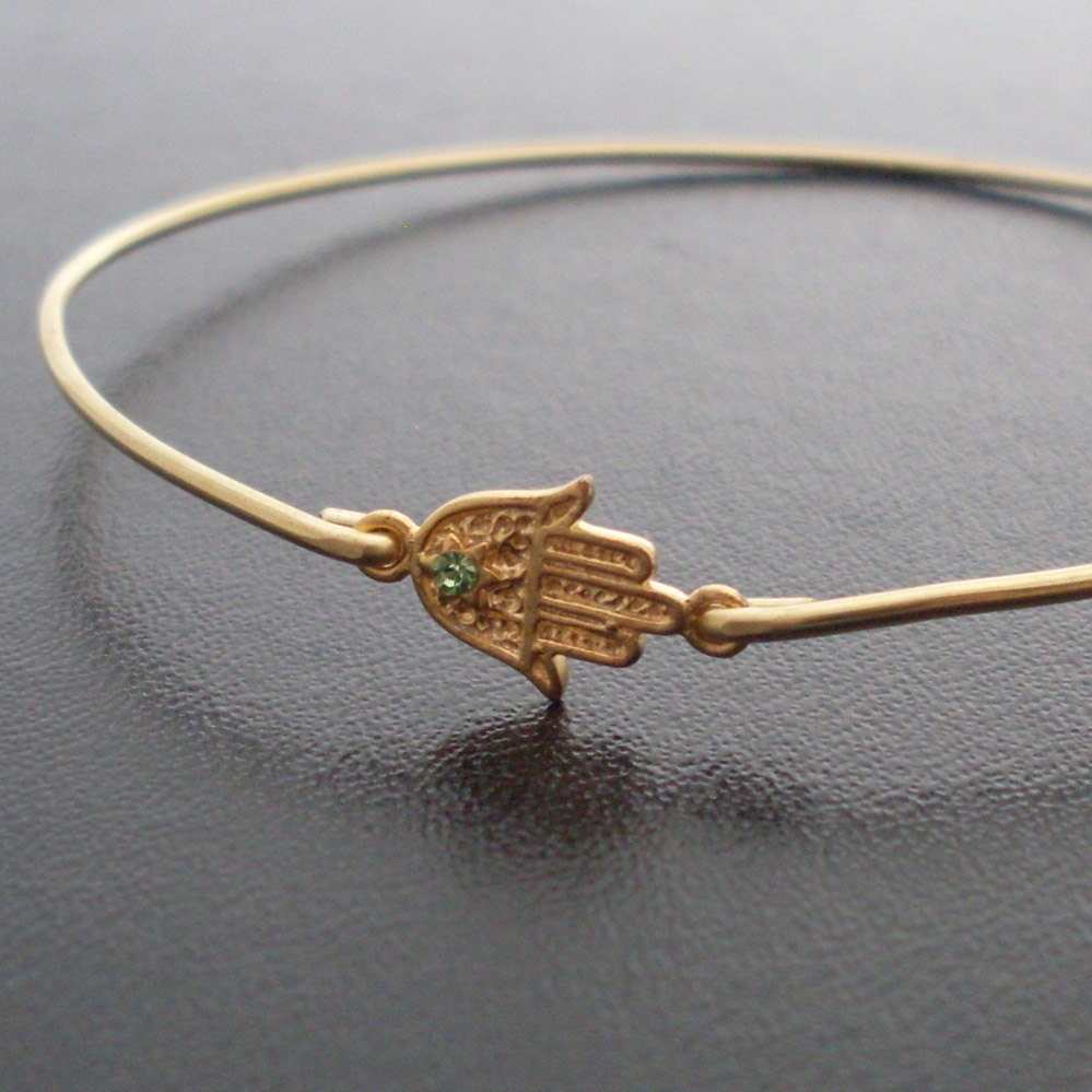 Gold Hamsa Hand Bracelet, Gold Hand of Fatima Bracelet, Five Fingers, Hand of Mary, Hand of Miriam, Gold Hand Bangle, Gold Hamsa Bracelet