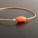 Oval Bangle Bracelet Miranda - Coral and Gold Bracelet, Coral and Gold Jewelry, Oval Bracelet, Oval Jewelry, Coral Bangle, Coral Bracelet