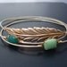Woodland, Bangle Bracelet Set, Forest Jewelry, Green Bracelet, Gold Stacking Bracelets, Woodland Jewelry, Green Jewelry, Nature Jewelry
