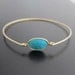 Blue Turquoise Bracelet - 14k Gold Filled Bangle - Genuine Gemstone, Blue Turquoise Jewelry - Faceted Turquoise Bangle