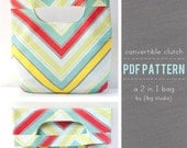 PDF Sewing Pattern - Fold Over Clutch / Tote Bag