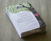Wedding Invitation - Tree Initials and 2 love birds - available as DIY PDF Printable